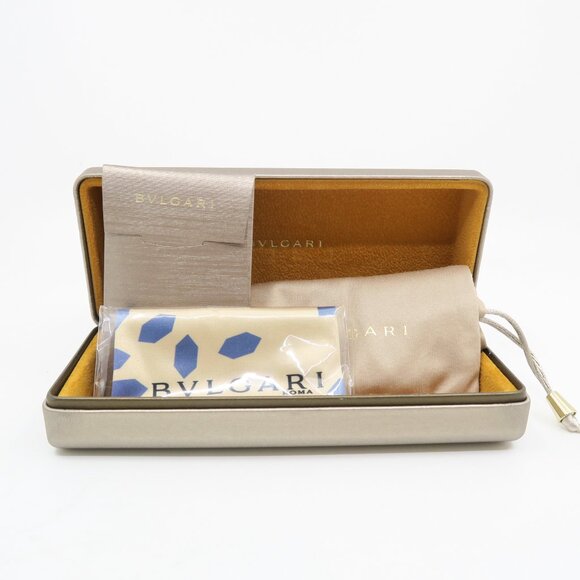 Bvlgari 6089 128/T9 55mm Round Rimless Black & Gold, New Women's Sunglasses. - Picture 8 of 8